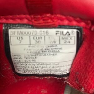 Fila Red Athletic Sneaker with Black Trim